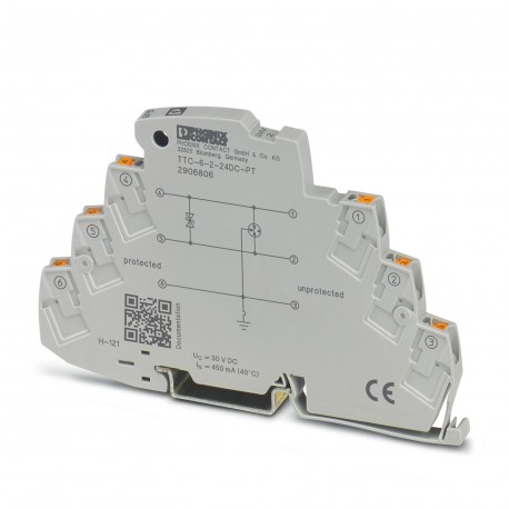 TTC-6-2-24DC-PT - TTC-6-2-24DC-PT 2906806 PHOENIX CONTACT Surge protection for resistance-dependent measuring signals.