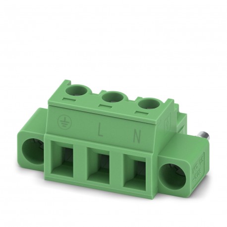 MC 1,5/ 3-ST1F-5,08 BD:SO,L,N - MC 1,5/ 3-ST1F-5,08 BD:SO,L,N 1707028 PHOENIX CONTACT Plug-in part, rated current: 8 A, number of poles: 3, ..