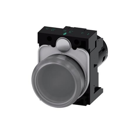 3SU1201-6AC24-1AA0 - 3SU1201-6AC24-1AA0 SIEMENS Indicator light with LED lamp, compact, 22 mm, round, plastic, clear with red-yel..