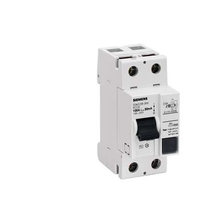 5SM3318-0KK - 5SM3318-0KK SIEMENS Residual current operated circuit breaker, 2-pole, type AC, In: 100 A, 30 mA, Un AC: 230..