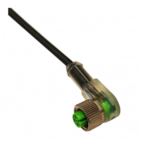 CD12M/PA-100C1 - CD12M/PA-100C1 MICRO DETECTORS Connector Female M12 90° c/led PNP N0 3 poles cable PVC 10m