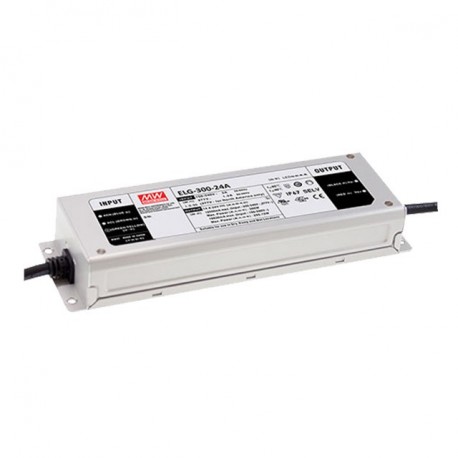 ELG-300-24A - ELG-300-24A MEANWELL AC-DC Single output LED Driver (CV+CC) with PFC, Output 24VDC / 12.5A, IP67, Io and Vo ..