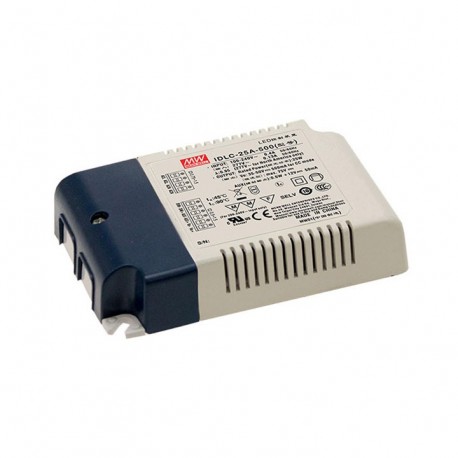 IDLC-25A-700 - IDLC-25A-700 MEANWELL AC-DC Constant Current LED Driver (CC) with PFC, Output 36VDC / 0.7A, 2 in 1 dimming w..