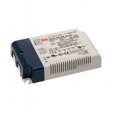 IDLV-45A-48 - IDLV-45A-48 MEANWELL AC-DC Constant Voltage LED Driver (CV), Input range 90-295VAC, Output 48VDC / 0.94A, 2 ..