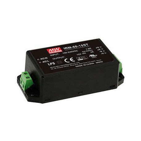 IRM-60-5ST - IRM-60-5ST MEANWELL AC-DC Single output Encapsulated power supply, Output 5VDC / 10A, Screw terminal style, ..