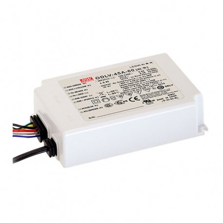 ODLV-45-12 - ODLV-45-12 MEANWELL AC-DC Constant Voltage LED Driver (CV) with PFC, Output 12VDC / 3.75A, 2 in 1 dimming wi..