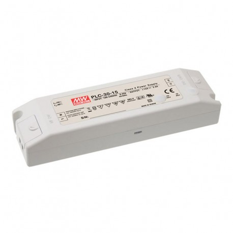 PLC-30-48 - PLC-30-48 MEANWELL AC-DC Single output LED driver Constant Current (CC), Output 36VDC / 0.84A, I/O screw ter..