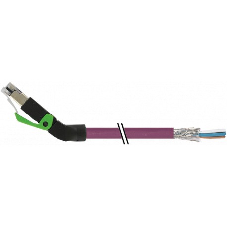7000-74121-7980500 - 7000-74121-7980500 MURRELEKTRONIK RJ45 male 45° up, with cable, Ethernet PUR 2x2xAWG22 shielded violet UL,CS..