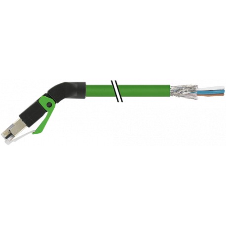 7000-74141-7961000 - 7000-74141-7961000 MURRELEKTRONIK RJ45 male 45° down, with cable, Ethernet PUR 2x2xAWG22 shielded green UL,C..