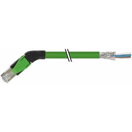 7000-74161-7960300 - 7000-74161-7960300 MURRELEKTRONIK RJ45 male 45° left, with cable, Ethernet PUR 2x2xAWG22 shielded green UL,C..