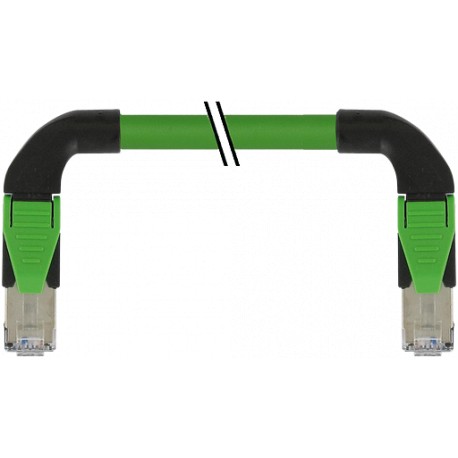 7000-74569-7960150 - 7000-74569-7960150 MURRELEKTRONIK RJ45 male 90°left /RJ45 male 90°right Ethernet PUR 2x2xAWG22 shielded gree..