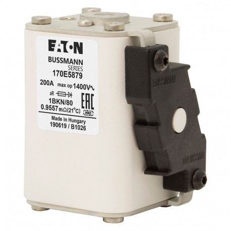 FUSE 200A 1400V 1BKN/80 AR - FUSE 200A 1400V 1BKN/80 AR 170E5879 EATON ELECTRIC Fuse-link, high speed, 200 A, AC 1400 V, size 1, aR, IEC,..