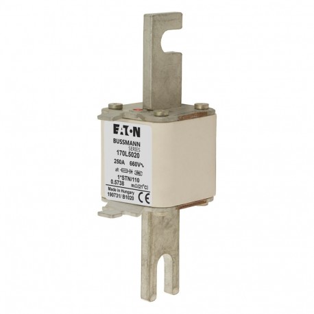 FUSE 250A 660V 1*STN/110 AR - FUSE 250A 660V 1*STN/110 AR 170L5020 EATON ELECTRIC Fuse-link, high speed, 250 A, AC 660 V, compact size 1, ..