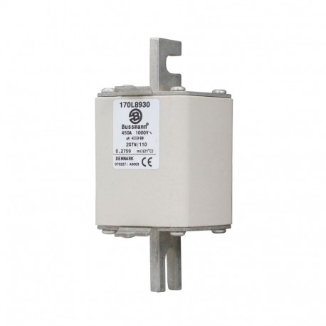 FUSE 450A 1000V 2STN/110 AR - FUSE 450A 1000V 2STN/110 AR 170L8930 EATON ELECTRIC Fuse-link, high speed, 450 A, AC 1000 V, Size 2, 61 x 75..