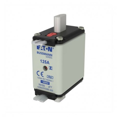125Amp 400V AC GFF 00 NH FUSE - 125Amp 400V AC GFF 00 NH FUSE 125NHFF00BI-400 EATON ELECTRIC Fuse-link, LV, 125 A, AC 400 V, NH00, gFF, IEC,..
