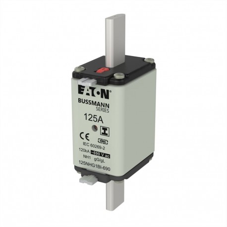 NH FUSES 125A 690V AC GG SIZE 1 - NH FUSES 125A 690V AC GG SIZE 1 125NHG1BI-690 EATON ELECTRIC Fuse-link, LV, 125 A, AC 690V, NH1, gL/gG, IEC,..