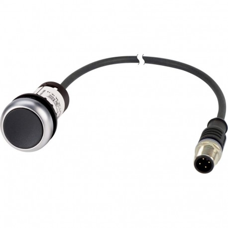 C22-D-S-K01-P30 - C22-D-S-K01-P30 185694 EATON ELECTRIC Pushbutton, classic, flat, tasted, 1 N/C, black, cable (black) with m8..