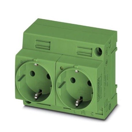 EO-CF/UT/LED/DUO/GN - EO-CF/UT/LED/DUO/GN 0804037 PHOENIX CONTACT Double socket