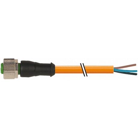 7000-12221-8462000 - 7000-12221-8462000 MURRELEKTRONIK M12 female 0° with cable PUR 4x0.34 orange UL/CSA + robot + drag chain 20m