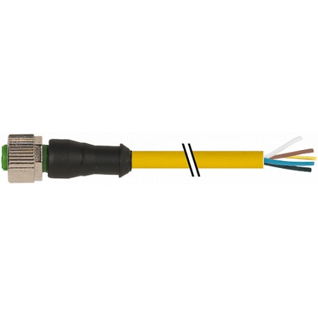 7000-12241-0250750 - 7000-12241-0250750 MURRELEKTRONIK M12 female 0° with cable PUR 5x0.34 yellow UL/CSA 7,5m