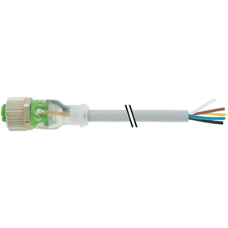 7000-12251-2250500 - 7000-12251-2250500 MURRELEKTRONIK M12 female 0° with cable 3LED PUR 5x0.34 gray UL/CSA 5m