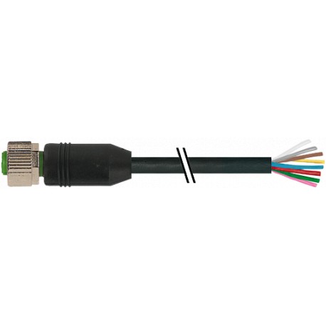 7000-17041-7220250 - 7000-17041-7220250 MURRELEKTRONIK M12 female 0° with cable PUR 8x0.25 black UL/CSA + drag chain 2,5m