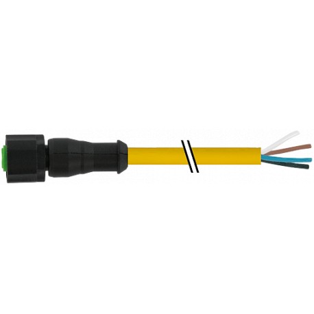 7005-12221-0140300 - 7005-12221-0140300 MURRELEKTRONIK M12 female 0° with cable Lite PVC 4x0.34 yellow UL/CSA 3m