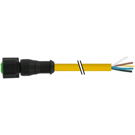 7005-12241-0351000 - 7005-12241-0351000 MURRELEKTRONIK M12 female 0° with cable Lite PUR 5x0.34 yellow UL/CSA + drag chain 10m