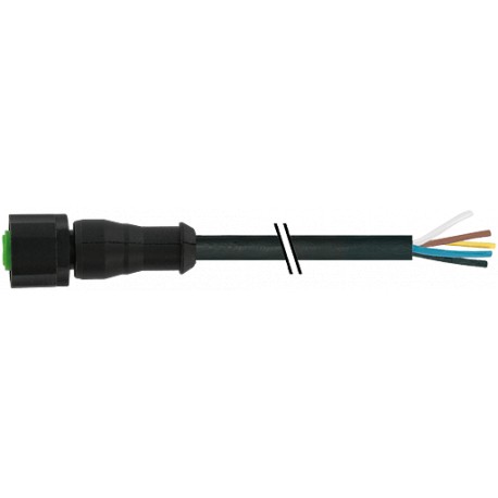 7005-12241-6250500 - 7005-12241-6250500 MURRELEKTRONIK M12 female 0° with cable PUR 5X0.34 black UL/CSA 5m