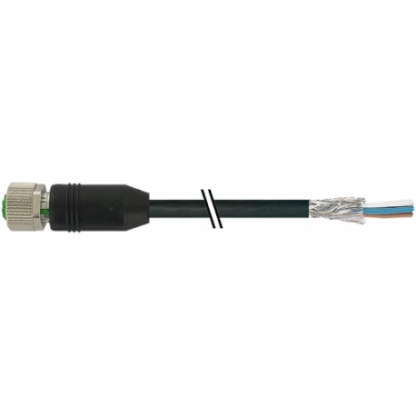 7080-13221-R141000 - 7080-13221-R141000 MURRELEKTRONIK M12 female 0° with cable RADOX EM 104 5x0.5 shielded black 10.0m