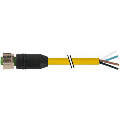 7700-12221-1500500 - 7700-12221-1500500 MURRELEKTRONIK M12 female 0° with cable TPE 4xAWG18/41 yellow UL,CSA + drag chain 5m