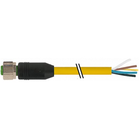 7700-12241-1611500 - 7700-12241-1611500 MURRELEKTRONIK M12 female 0° with cable TPE 5xAWG18 yellow UL/CSA + drag chain 15m