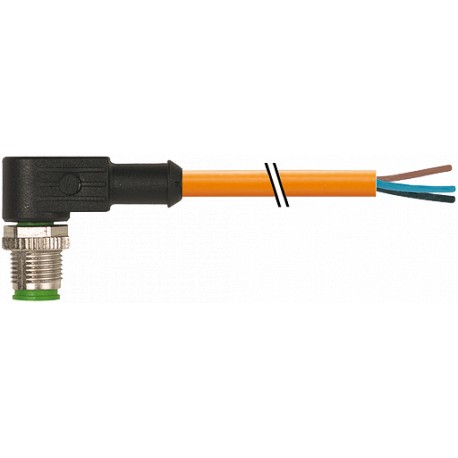 7000-12121-8520200 - 7000-12121-8520200 MURRELEKTRONIK M12 male 90° with cable PUR 4x0.34 + 1x0.5 orange UL/CSA + robot + drag ch..