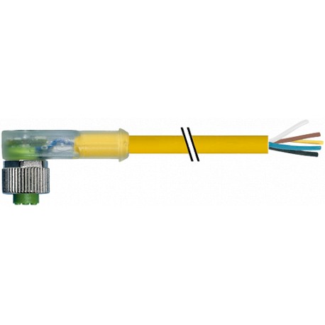 7000-12441-0352000 - 7000-12441-0352000 MURRELEKTRONIK M12 female 90° with cable LED PUR 5X0.34 yellow UL/CSA, drag chain 20m
