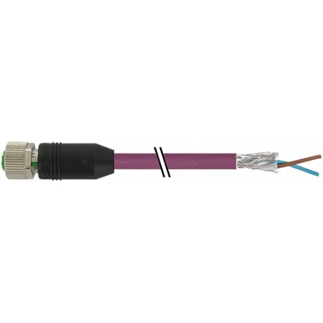 7000-14061-8400030 - 7000-14061-8400030 MURRELEKTRONIK M12 female 0° B-coded with cable, Profibus PUR 1x2xAWG24 shielded violet U..