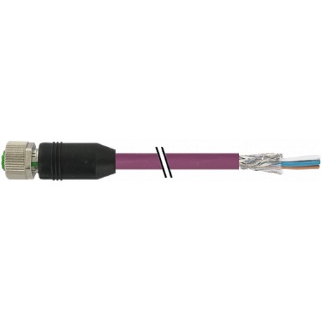 7000-14261-7990750 - 7000-14261-7990750 MURRELEKTRONIK M12 female 0° B-coded with cable, Interbus PUR 3x2x0.25 shielded violet 7...