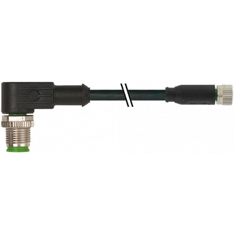 7000-40661-6100400 - 7000-40661-6100400 MURRELEKTRONIK M12 male 90° / M8 female 0° PVC 3x0.25 black UL/CSA 4m
