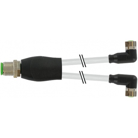 7000-40841-2100100 - 7000-40841-2100100 MURRELEKTRONIK M12 Y-distributor / M8 female 90° PVC 3x0.25 gray UL/CSA 1m