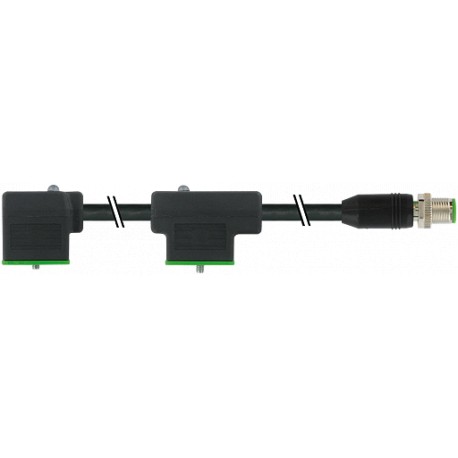 7000-41611-6270150 - 7000-41611-6270150 MURRELEKTRONIK M12 male 0°+cable / MSUD double valve plug 18 mm PUR 4X0.75 black, 1.5m