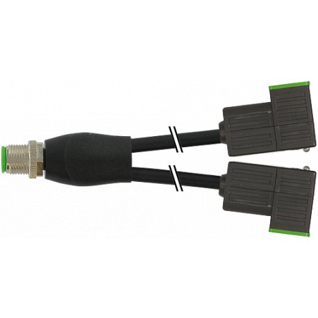 7000-42435-6160100 - 7000-42435-6160100 MURRELEKTRONIK M12 Y-distributor / MSUD valve plug form C 8 mm PVC 3x0.75 black 1m