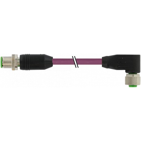 7000-44011-8410200 - 7000-44011-8410200 MURRELEKTRONIK M12 male 0° / M12 female 90° B-coded 841 PUR 1x2xAWG24 shielded violet 2.0m