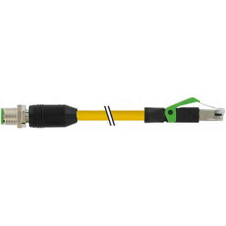 7000-44711-6750500 - 7000-44711-6750500 MURRELEKTRONIK M12 male 0° / RJ45 male 0° Ethernet PUR 2x2xAWG22 shielded yellow UL/CSA +..