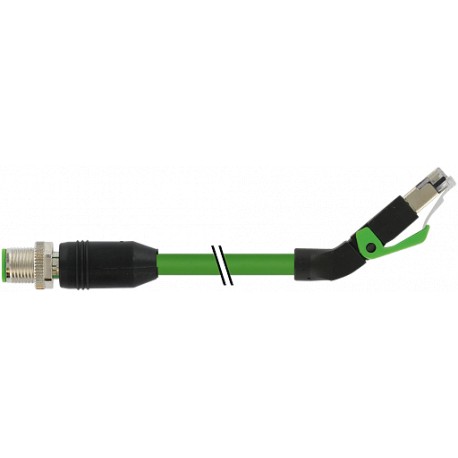 7000-44721-7960150 - 7000-44721-7960150 MURRELEKTRONIK M12 male 0° / RJ45, 45° up, Ethernet PUR 2x2xAWG22 shielded green UL/CSA +..