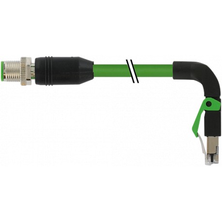 7000-44737-7960150 - 7000-44737-7960150 MURRELEKTRONIK M12 male 0° / RJ45 90° down Ethernet PUR 2x2xAWG22 shielded green UL/CSA +..