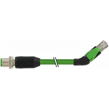 7000-44741-7960350 - 7000-44741-7960350 MURRELEKTRONIK M12 male 0° / RJ45 45° left Ethernet PUR 2x2xAWG22 shielded green UL/CSA +..