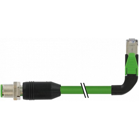 7000-44747-7960150 - 7000-44747-7960150 MURRELEKTRONIK M12 male 0° / RJ45 90° left Ethernet PUR 2x2xAWG22 shielded green UL/CSA +..