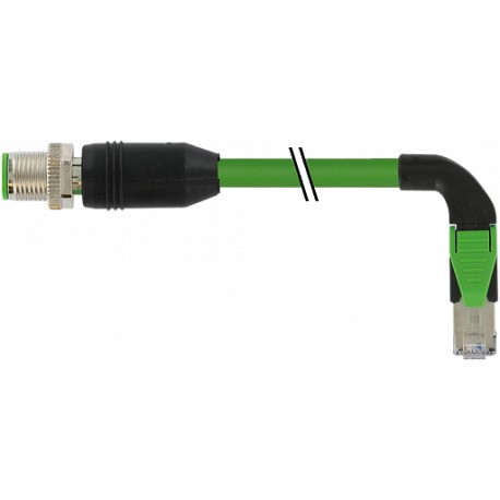 7000-44757-7940150 - 7000-44757-7940150 MURRELEKTRONIK M12 male 0° / RJ45 90° right Ethernet PUR 2x2xAWG22 shielded green UL/CSA ..