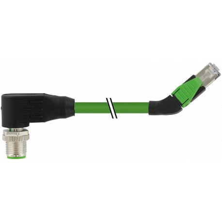 7000-44791-7960050 - 7000-44791-7960050 MURRELEKTRONIK M12 male 90° / RJ45, 45° left, Ethernet PUR 2x2xAWG22 shielded green UL/CS..