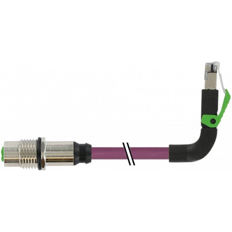 7000-44867-7980030 - 7000-44867-7980030 MURRELEKTRONIK M12 female receptacle D-cod. rear mount / RJ45 male 90° up PUR 2x2xAWG22 s..