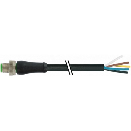 7000-P6201-P061500 - 7000-P6201-P061500 MURRELEKTRONIK M12 Power S-coded male 0° with cable PUR 4x1.5 black UL/CSA + drag chain 1..